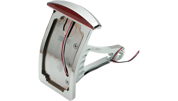Drag Specialties Side Mount Half-Moon LED Taillight/License Plate Mount: 2000-2007 Harley-Davidson Softail Models - Chrome