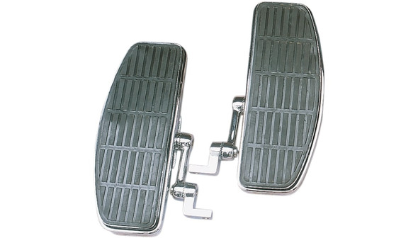 Drag Specialties Bolt-On Adjustable Floorboards with Damper: 1980-2013 Harley-Davidson FX Models - Chrome