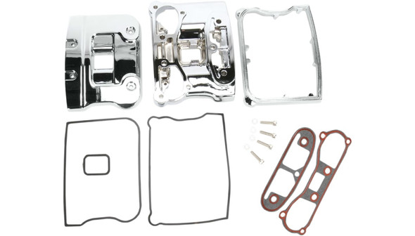 Drag Specialties Rocker Cover Box Kit: 1984-1991 Harley-Davidson FL/FX Models - Chrome