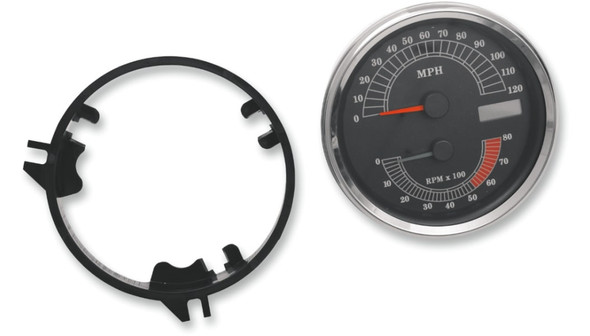Drag Specialties Electric Speedometer/Tachometer: 1996-2003 Harley-Davidson FL/FX Models - Stock - 120 mph/8000 rpm