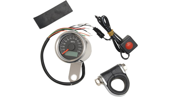 Drag Specialties 1.87" MPH Programmable Mini Electronic Speedometer with Odometer/Tripmeter: 1986-2003 Harley-Davidson Models