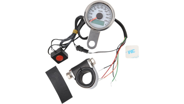 Drag Specialties Programmable Mini Electronic 1.87" KPH Speedometer with Odometer/Tripmeter: 1986-2003 Harley-Davidson Models