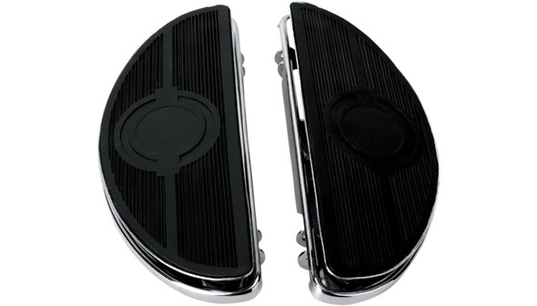 Drag Specialties Half-Moon Floorboard with Vibration Inserts: 1980-2023 Harley-Davidson FL Models