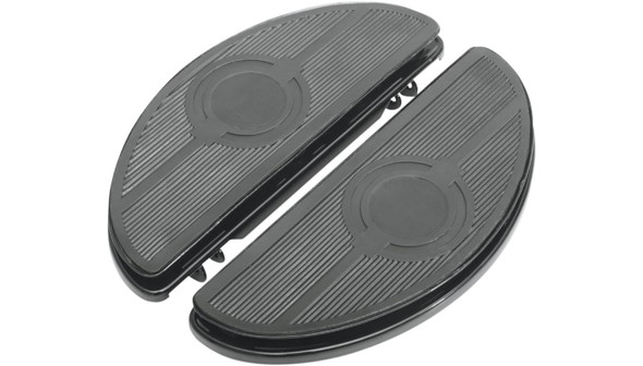 Drag Specialties Half-Moon Floorboard with Vibration Inserts: 1980-2023 Harley-Davidson FL Models