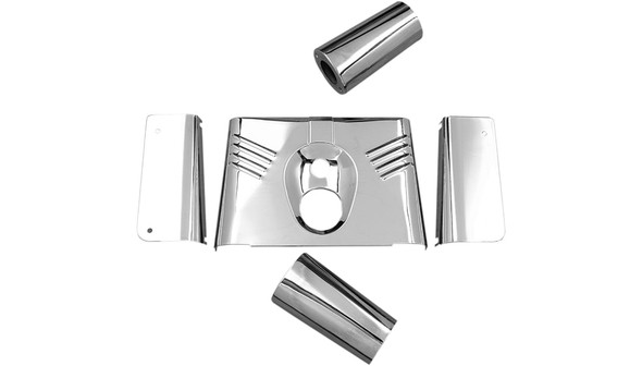 Drag Specialties 5-Piece Fork Tins with Slider Covers: 1986-2017 Harley-Davidson FL Models - Ribbed