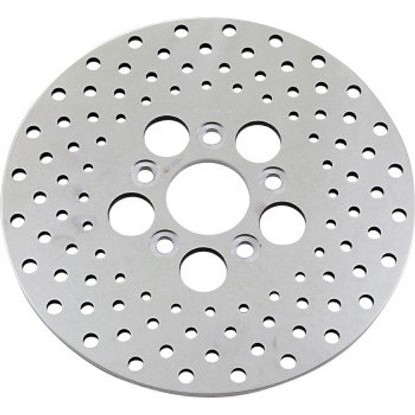 Drag Specialties 10" Polished Vintage Shovelhead Drilled Brake Rotor: 1972-1984 Harley-Davidson Models