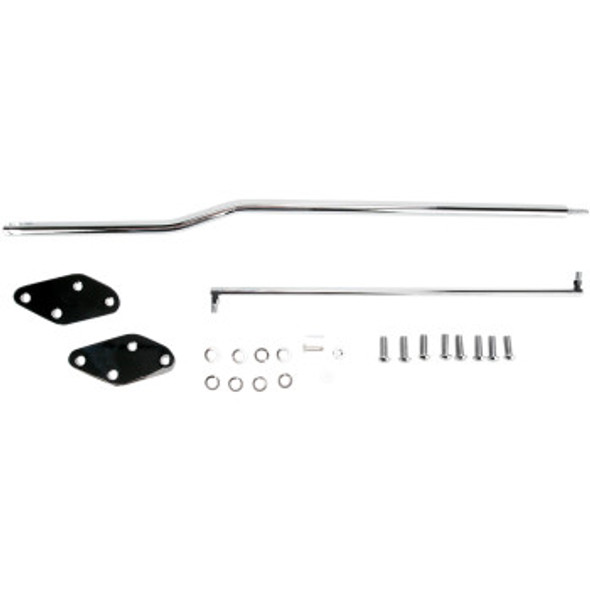 Drag Specialties Forward Control +2" Extension Kit: 1991-2017 Harley-Davidson FX Models - Chrome