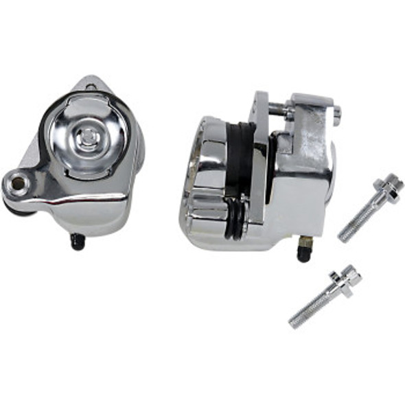 Drag Specialties Front and Rear Brake Caliper Kits: 1984-1999 Harley-Davidson Models - Chrome