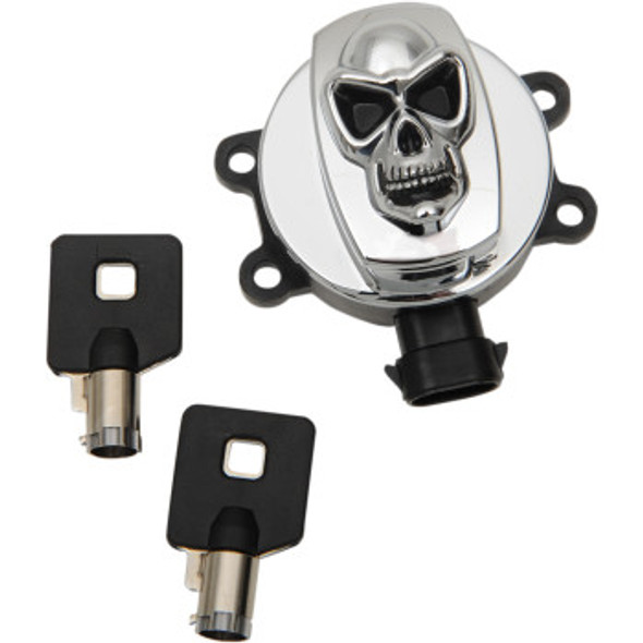 Drag Specialties Skull Ignition Switch: 2011-2022 Harley-Davidson FL/FX Models