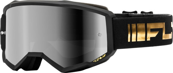 Fly Racing Youth Zone Goggle - 2024 Model - Black/Gold - Silver Mirror/Smoke Lens