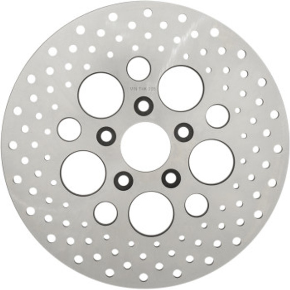 Drag Specialties Stainless Steel Drilled Rear Brake Rotor: 1992-1999 Harley-Davidson Models - 11.5"