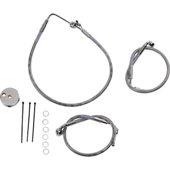 Drag Specialties Brake Line Kit: 1996-2000 Harley-Davidson Low Rider Models - Stainless Steel - Front (Lower/Upper)