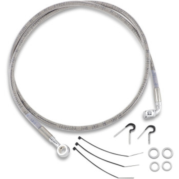 Drag Specialties Front Brake Line Kit: 1987-1999 Harley-Davidson Softail Models - Stainless Steel