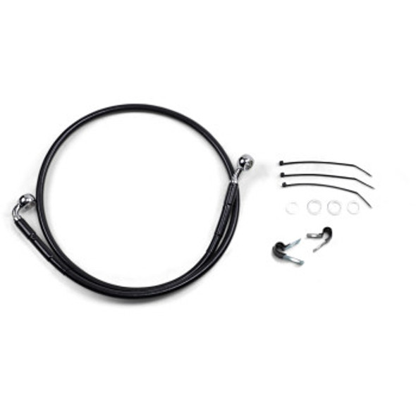 Drag Specialties Brake Line Kit: 2000-2005 Harley-Davidson Glide Models - Black - Front (Upper)