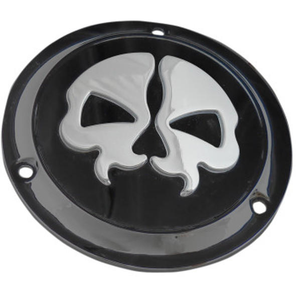 Drag Specialties Split Skull Derby Cover: 1970-1999 Harley-Davidson FX/FL Models - 3 Hole