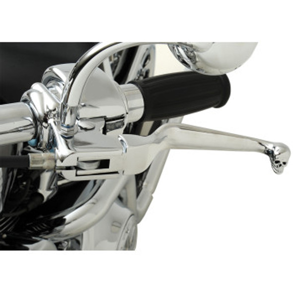 Drag Specialties Skull Lever Set: 1996-2017 Harley-Davidson Models - Chrome