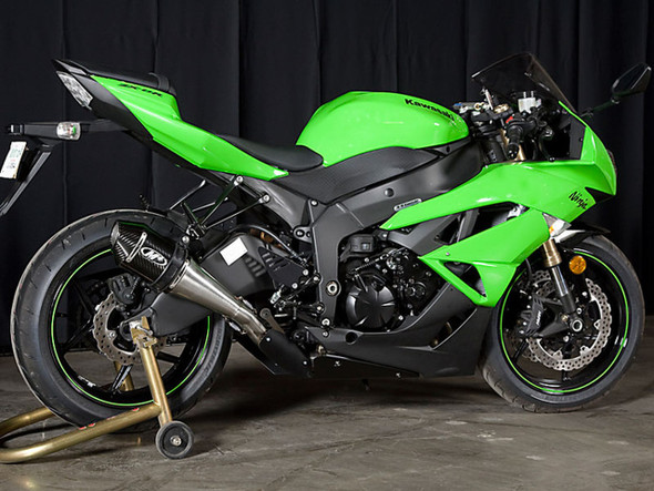 M4 Supersport Slip-On System: 13-19 Kawasaki ZX6R/ZX636 Carbon Canister