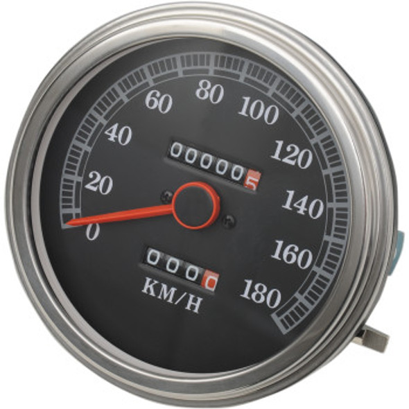 Drag Specialties 2:1 Speedometer: 1947-1984 Harley-Davidson FL Models - Black - 5"