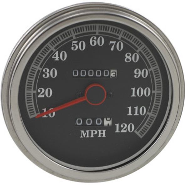 Drag Specialties 2240:60 Speedometer: 1984-1990 Harley-Davidson Softail Models - Black - 89-95 Style