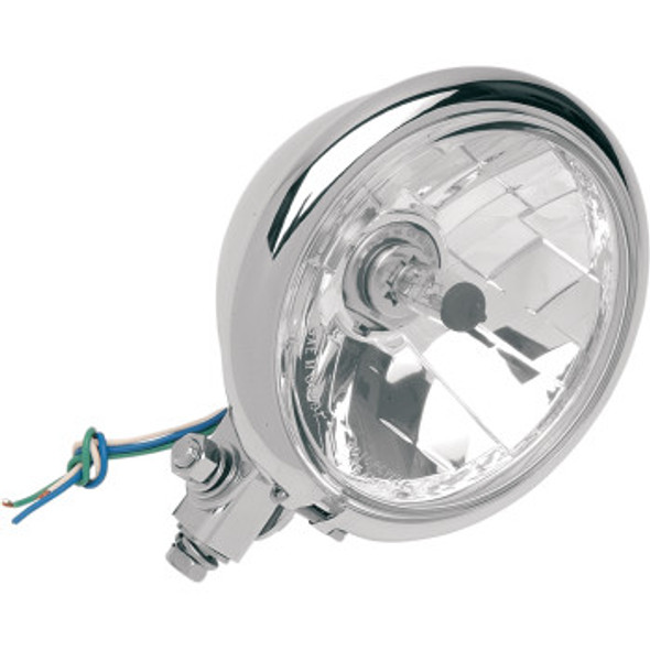 Drag Specialties Diamond-Style Bottom-Mount Headlight Assembly for Springer: Harley-Davidson Models - Chrome - 5.75"