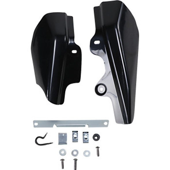 Drag Specialties Frame Mounted Heat Deflectors: 2001-2008 Harley-Davidson FL Models - Black