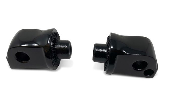 Kodlin USA Splined Peg Adapters: 2018-2023 Harley-Davidson Models - Passenger - Black - K73251