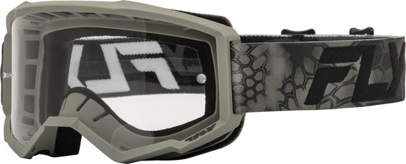 Fly Racing Youth Focus SE Kryptek Goggle Moss - Grey/Black - Clear Lens