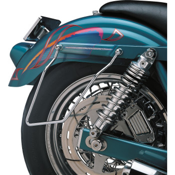 Drag Specialties Saddlebag Support Brackets: 1982-2000 Harley-Davidson FX Models - Chrome