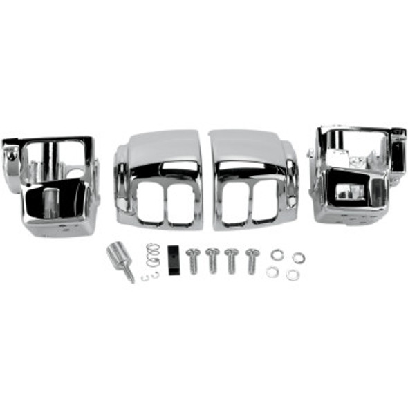 Drag Specialties Handlebar Switch Housing Kit: 2008-2013 Harley-Davidson FL Models - Chrome