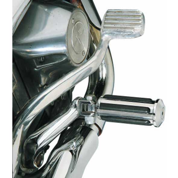 Drag Specialties Rail Foot and Shifter Pegs: Harley-Davidson Models - Black/Chrome - Male Mount