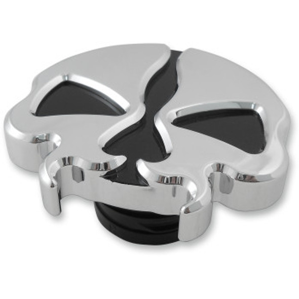 Drag Specialties Split Skull Gas Cap: 1996-1999 Harley-Davidson Softail Models - Non Vented