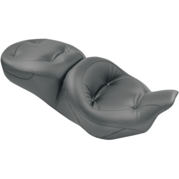 Mustang One-Piece 2-Up Regal Touring Seat: 2008-2021 Harley-Davidson FL Models - Black - [Blemish]