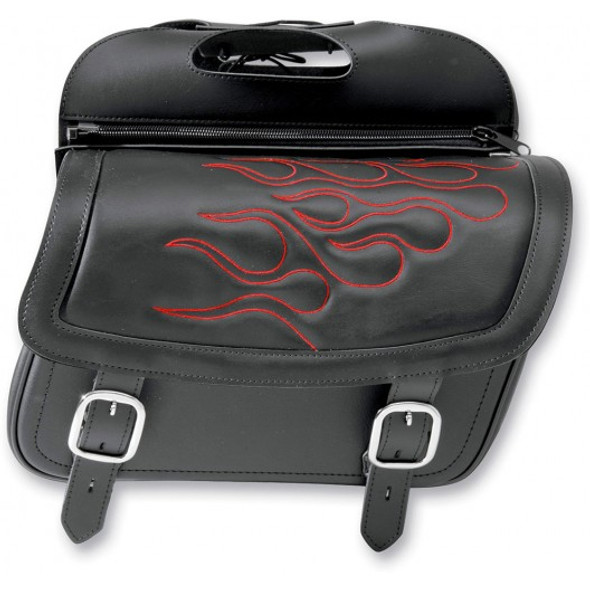 Saddlemen Highwayman Tattoo Slant Saddlebags - Medium - Red Flame