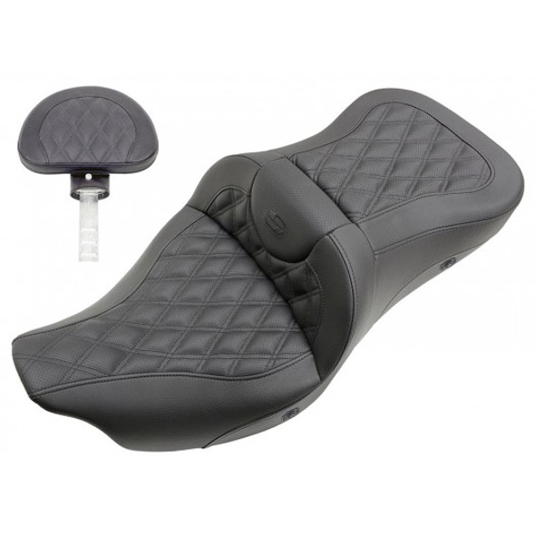 Saddlemen 08-20 FLHR, FLHT, FLHX & FLTR Heated Extended Reach Roadsofa LS Seat w/ Drivers Backrest