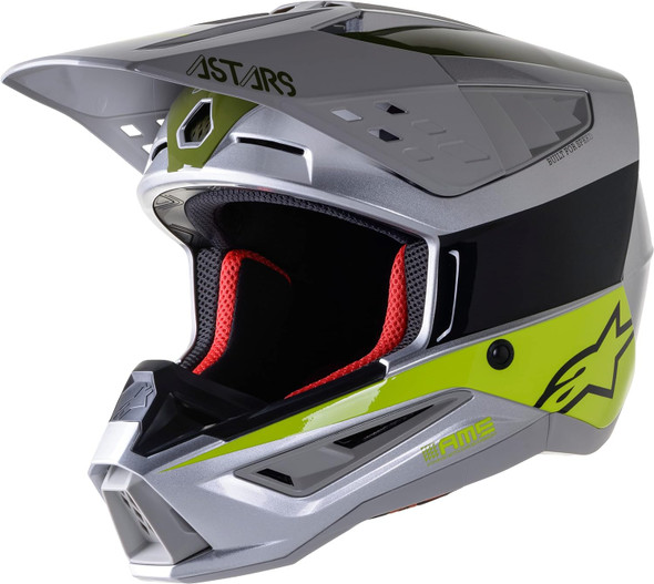 Alpinestars S-M5 Bond Helmet - Silver/Yellow Fluo/Military Green - XL - [Open Box]