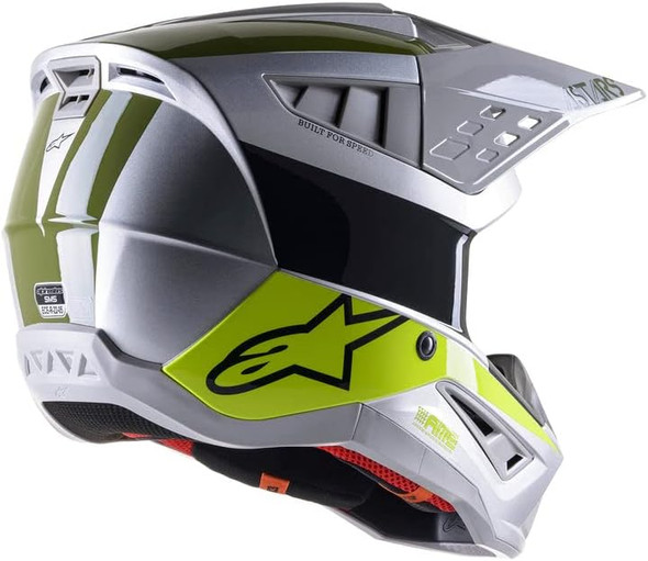 Alpinestars S-M5 Bond Helmet - Silver/Yellow Fluo/Military Green - XL - [Open Box]
