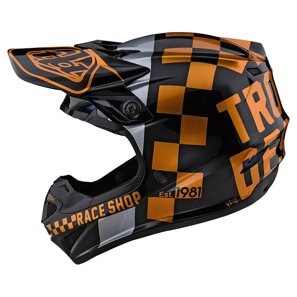 Troy Lee Designs SE4 Polyacrylite Helmet - Checker - Black/Gold - MD [Demo]