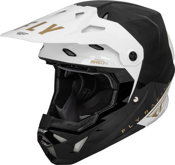 Fly Racing Youth Formula CP Slant Helmet - Black/White/Gold - YLG - [Demo]