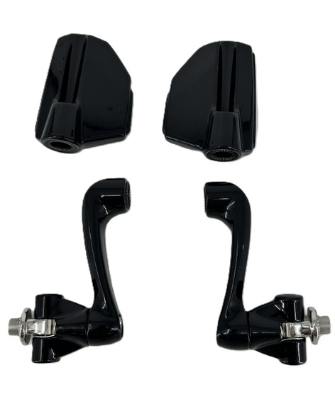 Ciro Clevis Hingeless Clamp Twin Rail Footrests w/ Arm - Black-[Demo Model]