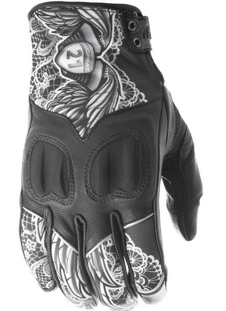 Highway 21 Vixen Women's Gloves - Black / White - Small - 489-0091S