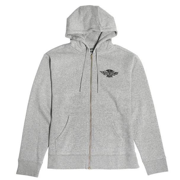 Fasthouse Love Of It Hooded Zip-Up Fleece - Heather Gray - Small - 197168030304