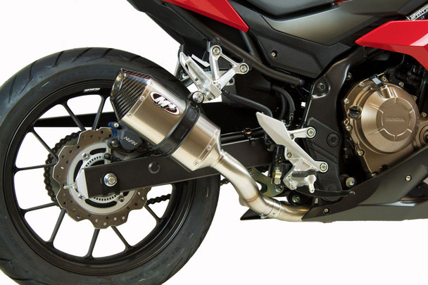 M4 16-26 Honda CBR500R Slip-On Exhaust - Titanium Canister