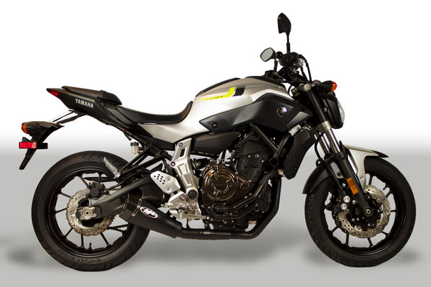 M4 15-26 Yamaha FZ-07/MT-07/XSR700 RM1 Full Exhaust - Black Canister