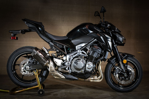 M4 17-26 Kawasaki Z900 Tech1 Slip-On Exhaust - Carbon Canister