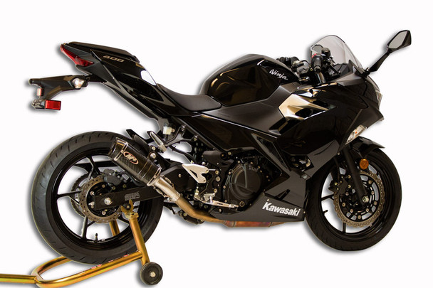 M4 18-26 Kawasaki Ninja 400/500/Z400 Slip-On Exhaust - Carbon Canister
