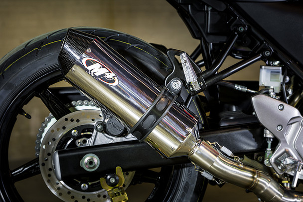 M4 17-23 Suzuki SV650 Full Exhaust System - Polished Canister