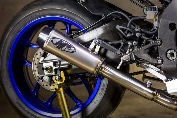 M4 15-19 Yamaha R1 GP2 Titanium Piping Cat Eliminator Slip-On Exhaust - Titanium Canister
