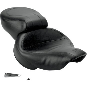 Mustang Wide Touring One-Piece Seat: 04-05 Harley-Davidson Dyna Models - Black