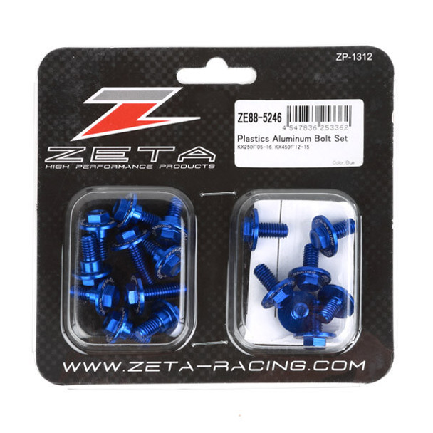 Zeta Bolt Kit: 05-16 KX250F, 12-15 KX450F - Blue