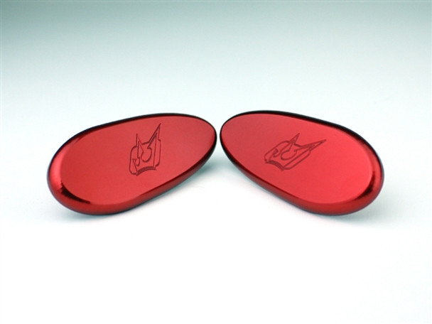 Driven Mirror Block Offs - 00-11 Suzuki GSXR & SV Models - Red